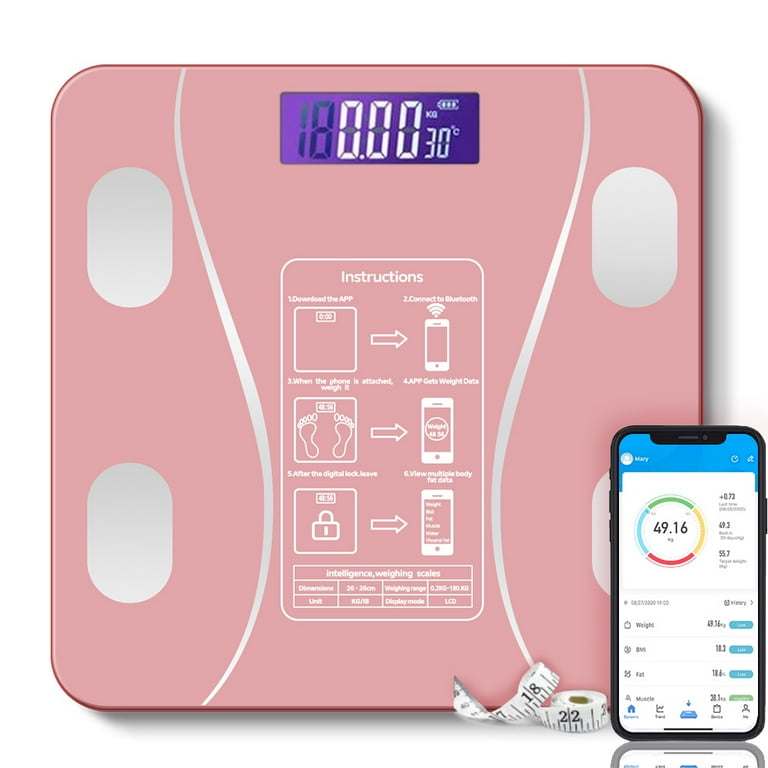 Bluetooth Smart Bathroom Scales for Body Weight Digital Scale Body