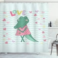 thumbnail image 1 of Ambesonne Gator Shower Curtain, Female Crocodile with Love, 69"Wx75"L, Multicolor, 1 of 3