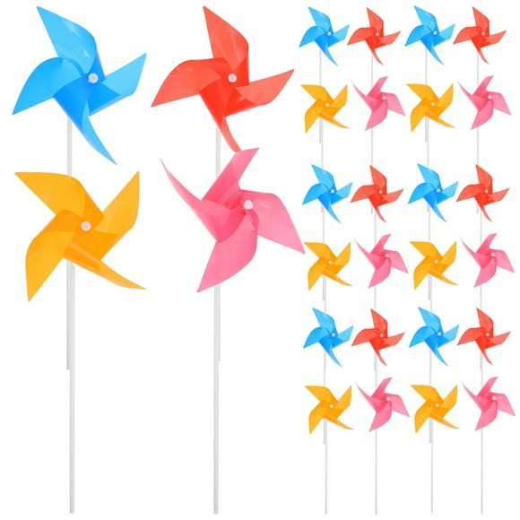 KAKOWELY Moulin à Vent en Plastique 100 Pcs Jouet pour Enfants (Couleur Mixte) 11.81"X5.31"X5.31 Pouces