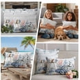 thumbnail image 5 of Pumpkin Coastal Outdoor Waterproof Pillow Covers, Blue Thanksgiving Starfish Shell Fall Decorative Square Throw Pillowcase Sofa Cushion Sham for Patio/Couch/Chair, 16"x16" 2 Pack, 5 of 8