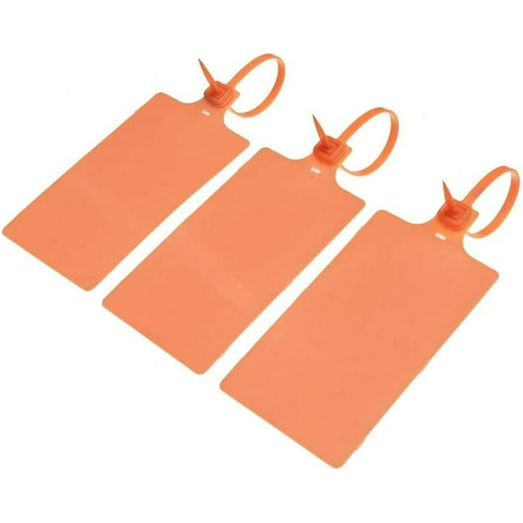 LAICAIW Plastic Seals Shipping Tags Logistics Use Big Sign Tie Large Label Tie, 255mm Total Length, Package of 100pcs (Orange)