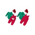thumbnail image 2 of RUINIXCW Baby Boy Christmas Outfits Rompers Letter Embroidery Overalls Pants and Hat, 2 of 8