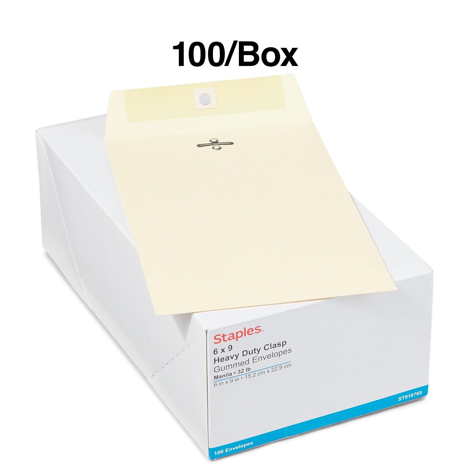 Staples Clasp Extra-Heavyweight Envelopes 6x9 Manila 100/BX (918765/19381) 918765N