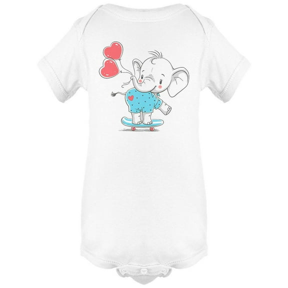 Cute Baby Elephant With Balloons Bodysuit Infant -Image by Shutterstock,  Newborn
