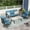 Navy Blue, variant on Alpha Joy 5 Seat Patio Conversation Set Metal Outdoor Furniture Set with Swivel Chairs & Table & 5.75" Thickened Cushions for Backyard, Lawn, Deck, Beige