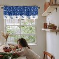 thumbnail image 6 of Navy Blue Christmas Kitchen Valances for Windows 60x18 Inch Kitchen Curtains Valances Rod Pocket Weeping Xmas Ball Snowflake Winter Bathroom Window Valances for Window Treatment Decor, 6 of 6