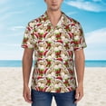 thumbnail image 2 of Balery Christmas Hat bear Camisas hawaianas de manga corta para hombre, camisas playeras de corte holgado, camisas de vacaciones con botones,Medium, 2 of 7