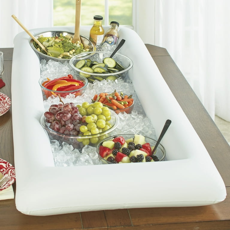 Inflatable Buffet and Salad Bar Blow Up Ice Holder Serving Tray for Food and Drinks