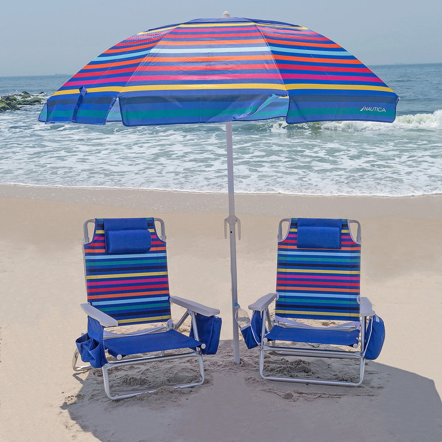 Nautica Beach Chair, Rainbow Stripe 