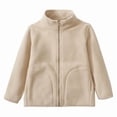 thumbnail image 3 of Zecgelong Children's Fleece Jacket Solid Color Stand Up Collar Zipper Shirt For Autumn And Winter Children's School Warm, 3 of 5