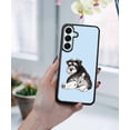 thumbnail image 5 of WIRESTER Shockproof Soft Rubber Cover Case for Samsung Galaxy A16 5G 6.7", Schnauzer Dog Butt Looking Back On Light Blue Background, 5 of 5