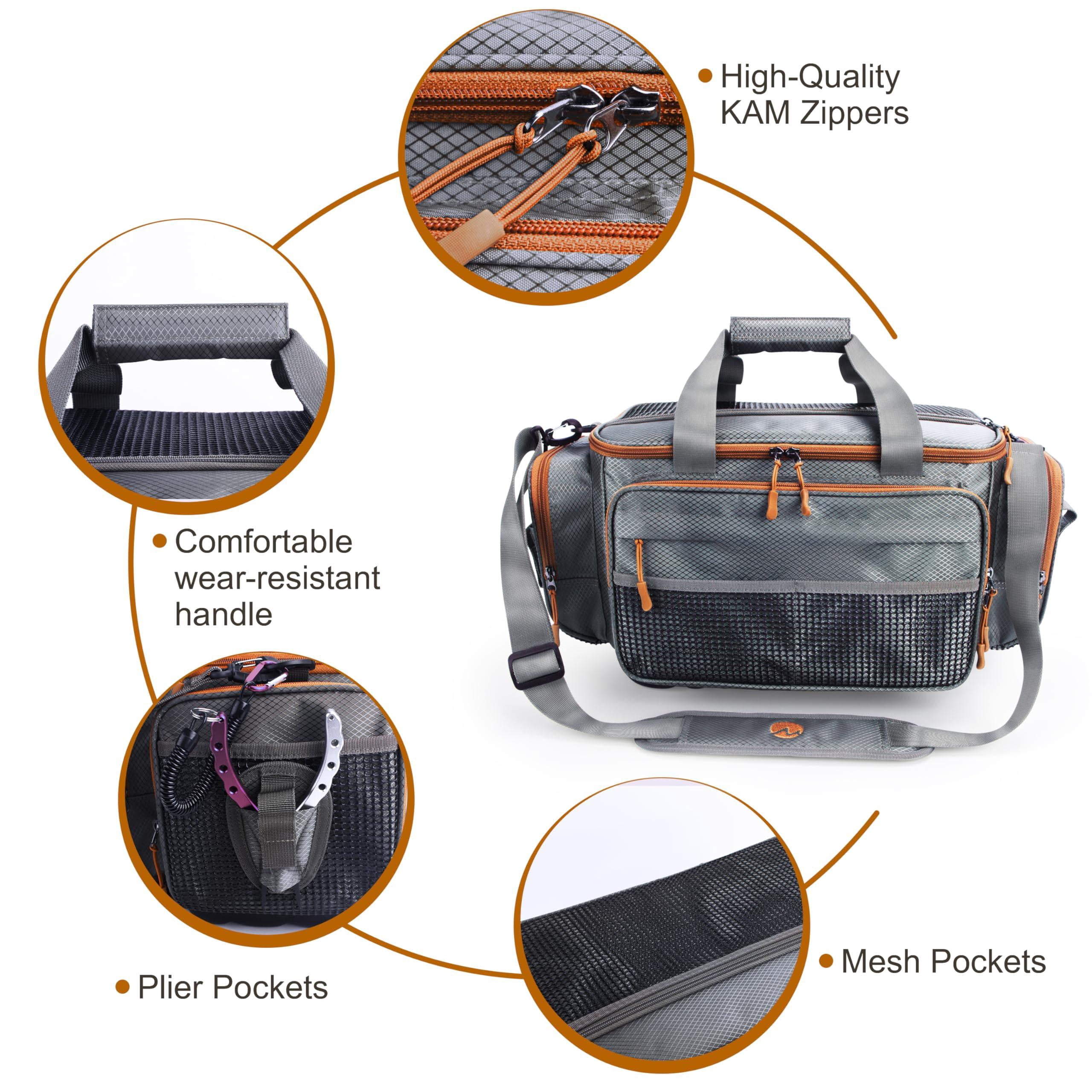 Fishing Tackle Box Bag - Bags For Saltwater Or Freshwater (#grey) Padded Shoulder Strap 3600 3700