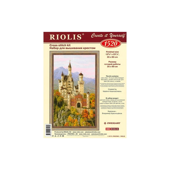 RIOLIS Counted Cross Stitch Kit 13.75"X23.5"-Neuschwanstein Castle (14 Count)