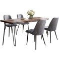 thumbnail image 2 of Jofran Nature's Edge Five Piece Solid Acacia Dining Set with Upholstered Mid-Century Modern Chairs, 2 of 9