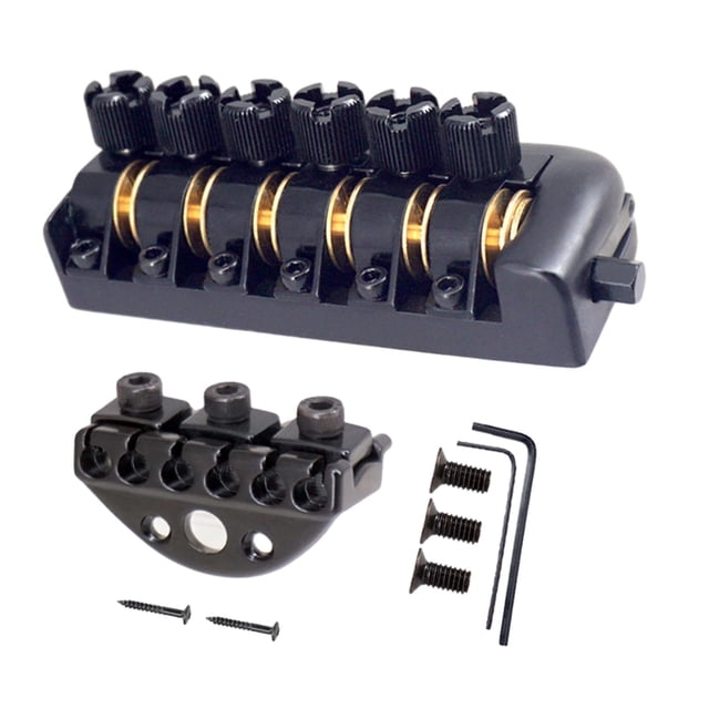 Cordal de puente de guitarra con llave y tornillos, montura de rodillo de 75,5mm para sin cabeza Estilo E