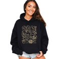 thumbnail image 4 of Touch Down Season Football Hoodie for Women & Teen Girls Cute Game Day Collage Sweatshirt Black Hoodie Large, 4 of 8