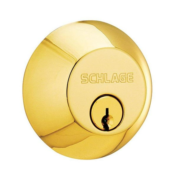 Schlage Lock B60605 Deadbolt Maximum Security Keyed Lock - Bright Brass- pack of 4