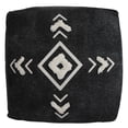 thumbnail image 3 of Laddha Home Designs 18" Black and White Diamond Medallion Square Pouf Ottoman, 3 of 9