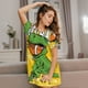 thumbnail image 3 of Easygdp T-Rex Playing Football Camisón de manga corta para mujer, informal, estampado, 3 of 6