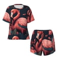 thumbnail image 4 of Lsque Colorful Floral Flamingo Women's Short-Sleeved Pajama Set - 2 Piece Soft and Lightweight Sleepwear Set-3X-Large, 4 of 9