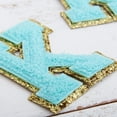thumbnail image 5 of 3 Pack Chenille Iron On Glitter Varsity Letter "K" Patches - Blue Chenille Fabric With Gold Glitter Trim - Sew or Iron on - 5.5 cm Tall, 5 of 8