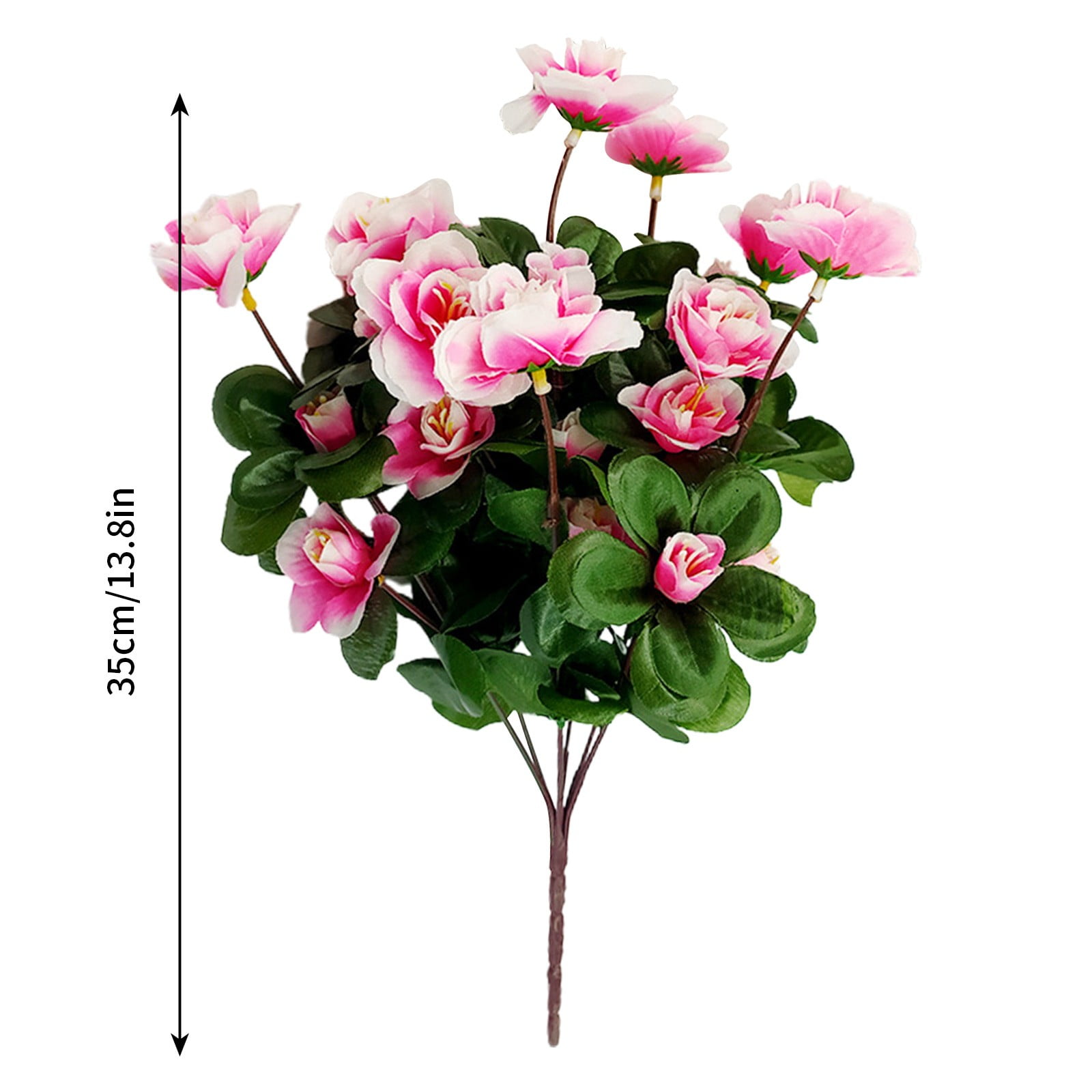 TOPRenddon Outdoor Indoor Silk Flower Artificial Watermelon Red Faux Flowers Outdoor UV Resistant Garden Plants Faux Plants for Indoor Home Kitchen Table Centerpieces Decor
