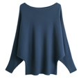 thumbnail image 1 of Jersey GABERLY con cuello de barco y mangas de ala de murciélago, tejido Dolman, para mujer, 1 of 4