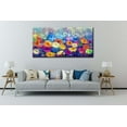 thumbnail image 4 of HFDF Blue Gold Abstract Canvas Art Modern Oil Painting Giclee Print Bold Navy Azure Swirls with Metallic Gold Highlights for Living Room Home Office Decor 24x16inch Framed, 4 of 6