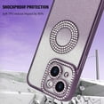 thumbnail image 4 of for iPhone 15 Plus Bling Case Women Girls Luxury Gradient Glitter Diamond Case Sparkle Rhinestone Camera Lens Protection Soft Silicone Shockproof Cover for iPhone 15 Plus 6.7 inch, Purple, 4 of 12