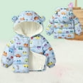 thumbnail image 5 of Hicidod Baby Winter Jackets Thicken bear Hooded Zipper Warm Toddler Down Coats Fleece Lined Cute Print Jacket for Girls Boys, 5 of 7