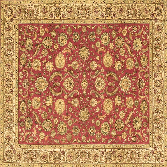 Ahgly Company Indoor Square Persian Brown Traditional Area Rugs, 7' Square
