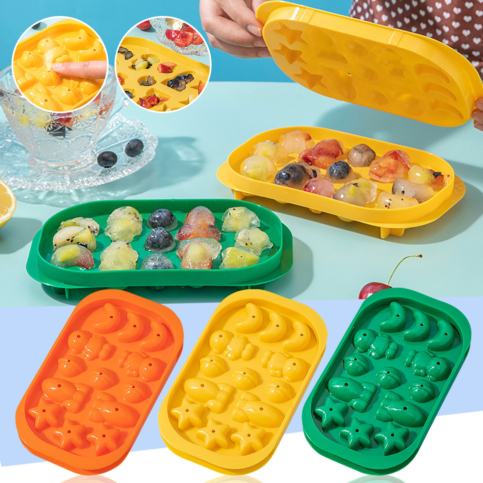 WNG Ice Ball Maker Mold Ice Cube Tray with Lid And Bin Ice Trays for