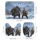 thumbnail image 2 of Dios de las guerras-theme 4-Piece Shower Curtain Set with Rugs, Waterproof Bathroom Decor Set Includes Bath Mat, U-Shaped Rug, Toilet Lid Cover and Curtain with Hooks, 2 of 3