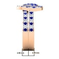 thumbnail image 4 of 1.10 Carat (Ctw) 18K Rose Gold Round Cut Blue Sapphire & White Diamond Ladies Heart Shaped Bridal Engagement Ring With M, 4 of 4