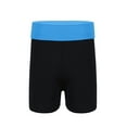 thumbnail image 2 of YiZYiF Kids Girls Stretchy Wide Elastic Waistband Dance Gymnastic Shorts Sky Blue&Black 6, 2 of 6