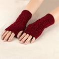 thumbnail image 4 of Gloves for Women Winter Wrist Arm Warmer Solid Knitted Long Fingerless Gloves Mitten Winter Gloves Women, 4 of 4