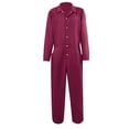 thumbnail image 1 of Cargo Pantalons pour Hommes Couleur Unie Manches Longues Col Rabattu Combinaison Pantalons de Travail pour Hommes Violet TG, 1 of 2