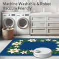 thumbnail image 5 of ODIKA 4'x6' Machine Washable Non-Slip Area Rug, Poinsettia Blossom Yuletide Themed Accent High Traffic Rug with Pad, Blue, 613254, 5 of 8