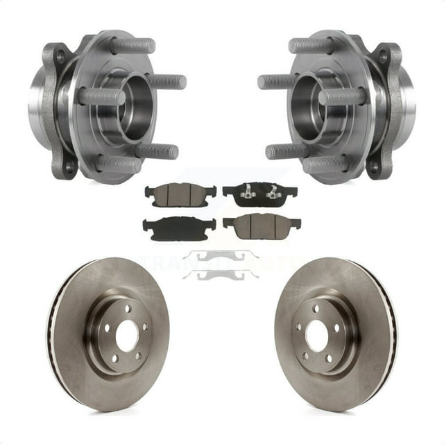 Transit Auto Front Hub Bearing Assembly Disc Brake Rotors and Ceramic Pads Kit for Car Ford Edge with 316mm Diameter Rotor KBB-122021