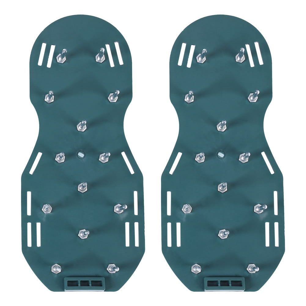 NFTIGB Lawn Aerator Sandals with 3 Straps and 26 Heavy Duty Spikes, Soil Loosening Spiked Shoes for Yard Garden Patio, One Size Fits All 11.81 x 5.12 inches / 30 x 13 cm Green