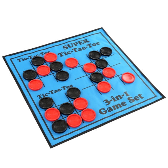 3-In-1 Giant Reversible Checkers And Tic Tac Toe Game Mat - Walmart.Com
