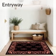 thumbnail image 3 of ODIKA 4'x6' Machine Washable Non-Slip Area Rug, Rose Petal Snowflake Christmas Foundation with Floral Elegance High Traffic Rug, Black, 654327, 3 of 7