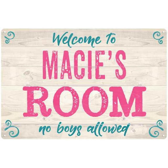 MACIE'S Room Kids Bedroom Sign 8x12 Metal Sign 208120089482