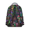 thumbnail image 3 of Mushroom and Psychedelic Black Pattern Backpack for School, Cute School Bag with Adjustable Shoulder Straps and Padded Back, 15.3"x11"x7.1", 3 of 5