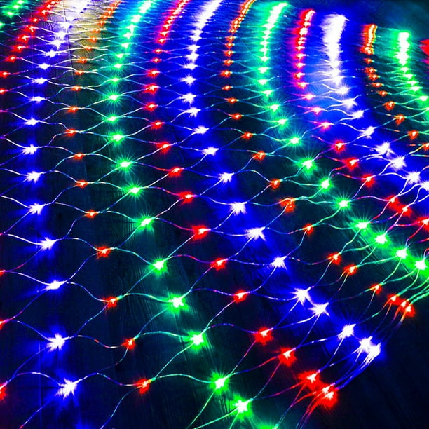 Red de luces LED de 3 x 2 m para decoración navideña, fiesta, interior, 8 programas de cambio de luz, luces de cuerda de hadas, decoración navideña romántica impermeable, multicolor ER