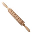 thumbnail image 3 of serony Christmas Embossing Rolling Pin Baking Cookies Biscuit Fondant Christmas Embossing Rolling Pin Cake Dough Engraved Roller, 3 of 7