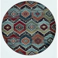thumbnail image 2 of 7' Round Multicolor Geometric Diamond Indoor Area Rug, 2 of 2
