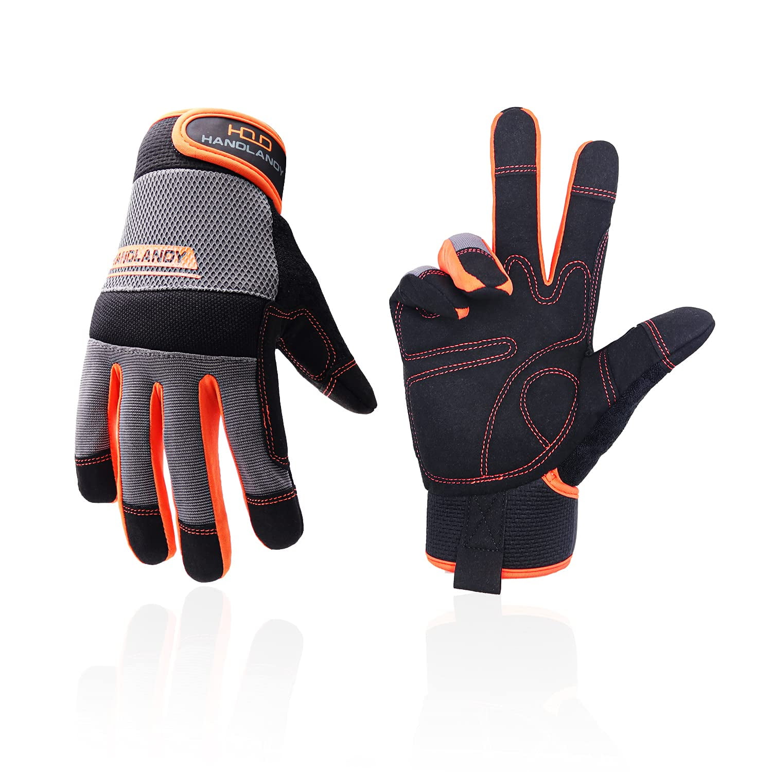 HANDLANDY Work Gloves Mens & Women, Utility Safety Mechanic Work Gloves