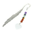 thumbnail image 2 of Antique Plume Shaped Bookmark with Pendant Lightweight Bookmark Craft for Decor Present for Book Lovers Teens Men Women (White) 0.78x4.33", 2 of 9