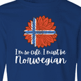 thumbnail image 4 of Inktastic I'm So Cute, I Must be Norwegian Sunflower Norway Flag Long Sleeve Youth T-Shirt, 4 of 5